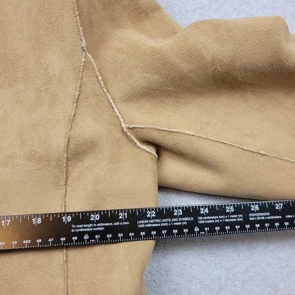 Coldwater Creek Womens Size Medium Tan Faux Suede Faux Fur Jacket Coat - Picture 5 of 13